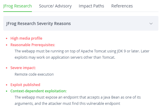 CVE severity score- providing list of reasons why the score was assigned